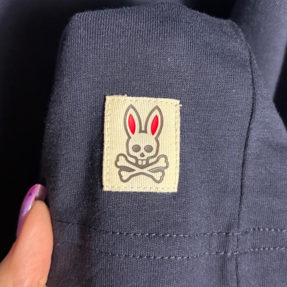 NWOT Psycho Bunny Navy Blue 'Made for Mischief' Pima Cotton T-Shirt Size 8 (XXL) - Picture 5 of 6